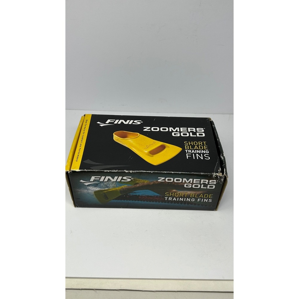 Finis Zoomers Gold Short Blade Swimming Fins Sz F Men's 9-10 Women's 10-11